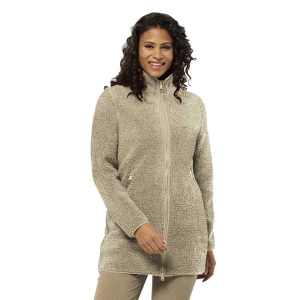 Jack Wolfskin High Curl Coat Jakke Beige L Kvinde