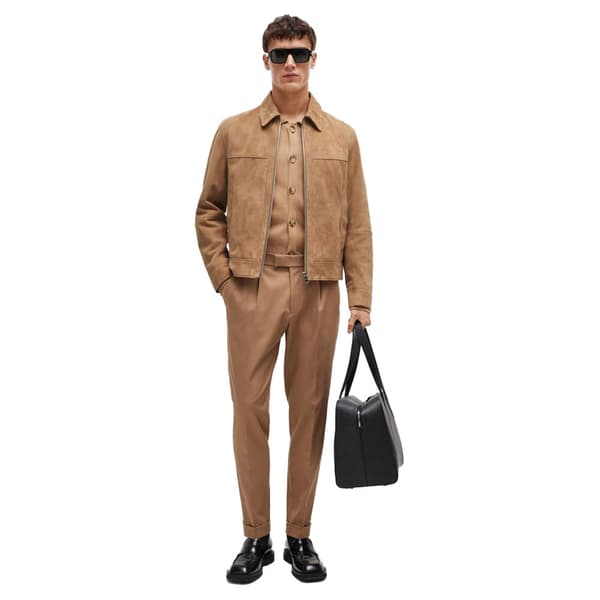 Boss Malbano4 10235018 Læderjakke Brun 46 Mand