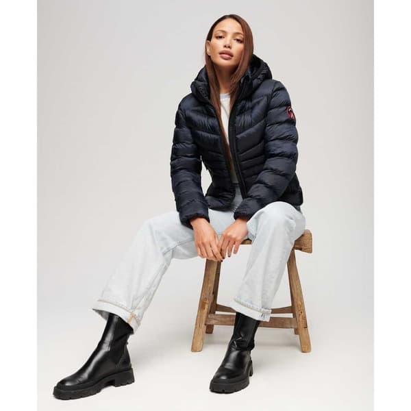 Superdry Fuji Quilt Padded Jacka Svart M Kvinna