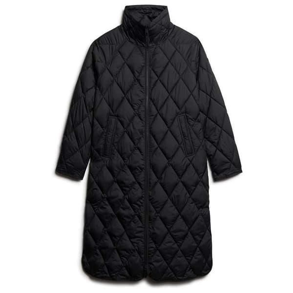 Superdry Superlong Quilt Liner Jacka Svart S Kvinna