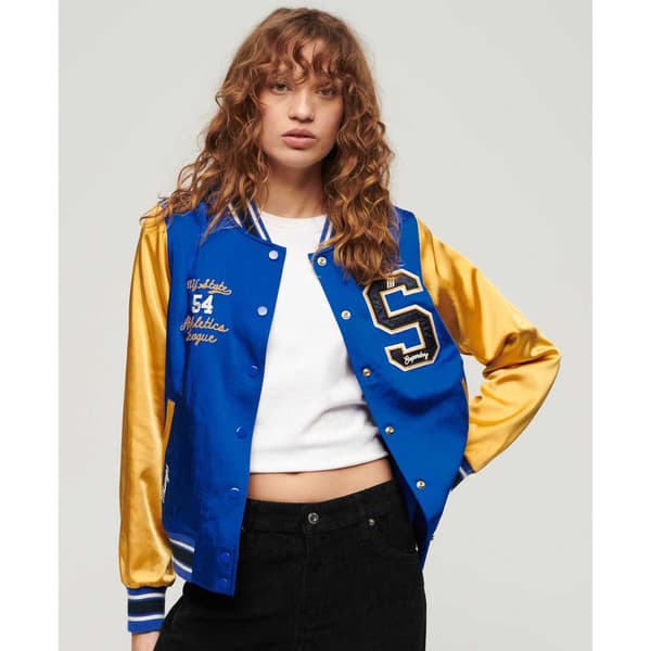Superdry Luxe Varsity Jacka Blå XS Kvinna