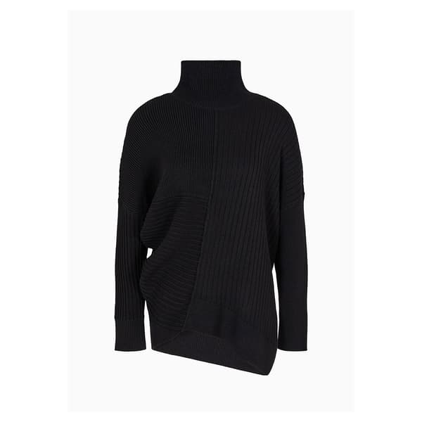Armani Exchange 6dym1h_ym1rz Striktrøje Med Høj Hals Sort L Kvinde