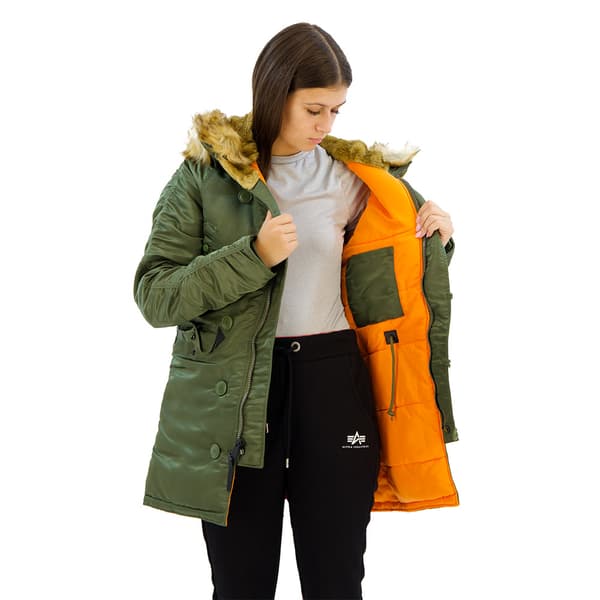 Alpha Industries N3b Vf 59 Frakke Grøn M Kvinde