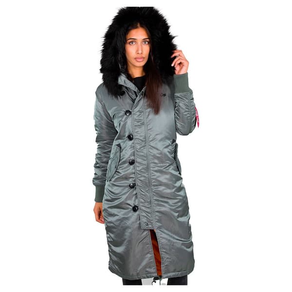 Alpha Industries Long Fishtail Jacka Grönt S Kvinna