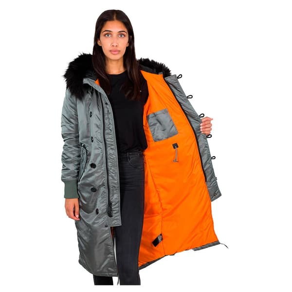 Alpha Industries Long Fishtail Jacka Grönt S Kvinna