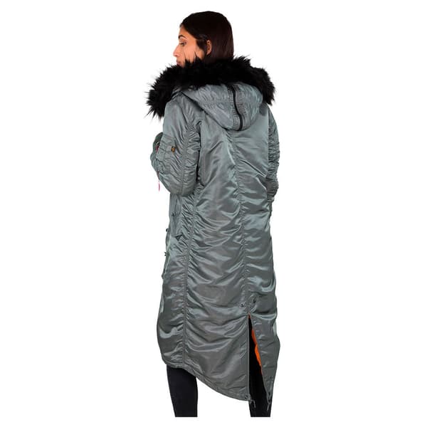 Alpha Industries Long Fishtail Jacka Grönt S Kvinna