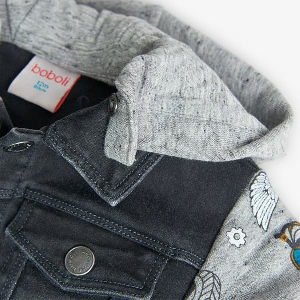 Boboli Knit Combined Jakke Grå 8 Years