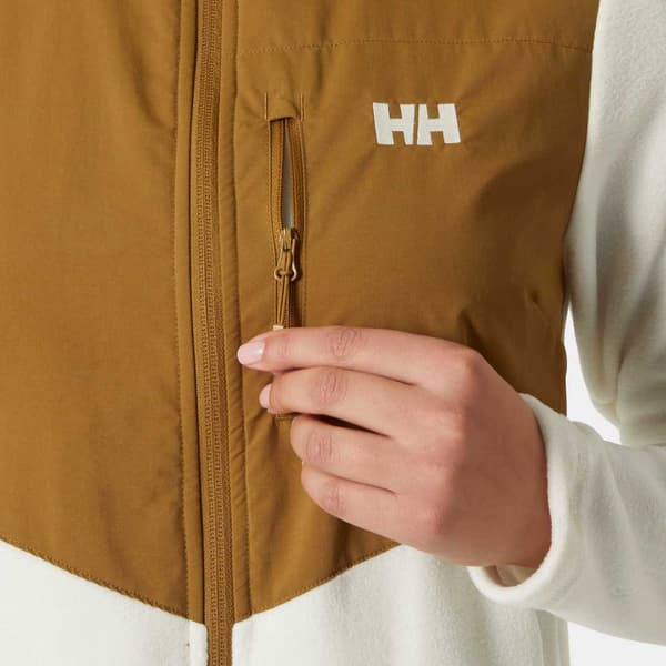 Helly Hansen Daybreaker Block Fleecejakke Med Fuld Lynlås Brun,Hvid M Kvinde