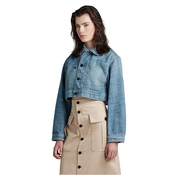 G-star Cropped Denimjakke Blå 2XL Kvinde