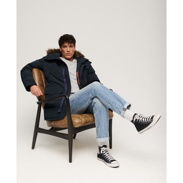 Superdry Everest Faux Fur Jacka Blå XL Man