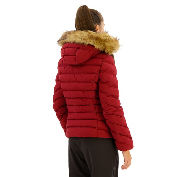 Superdry Fuji Faux Fur Padded Jacka Röd S Kvinna
