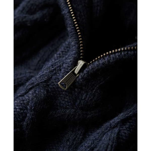 Superdry Jacob Cable Halv Dragkedja Tröja Blå L Man
