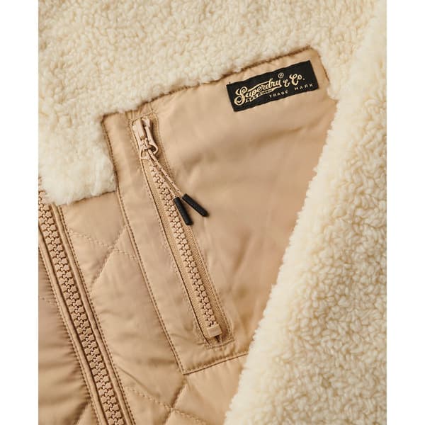 Superdry Workwear Fleece Hybrid Jakke Beige S Kvinde