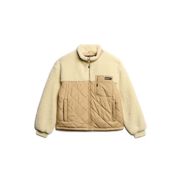 Superdry Workwear Fleece Hybrid Jacka Beige L Kvinna