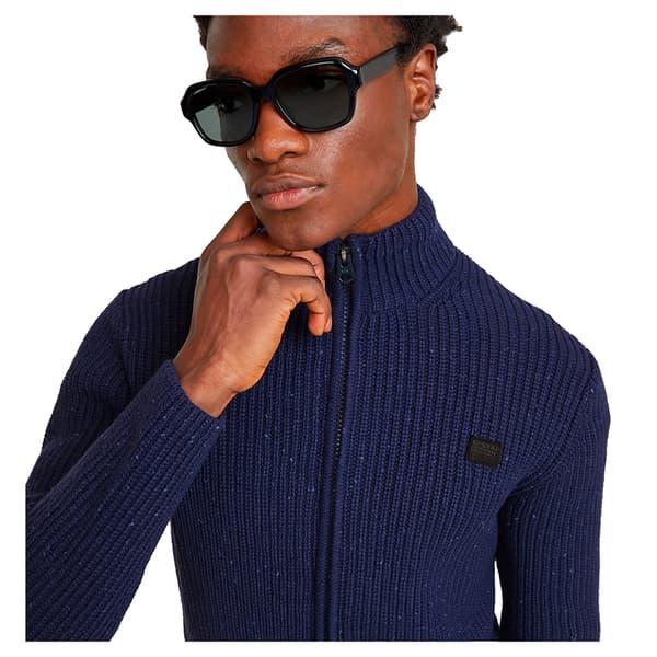 G-star Double Collar Trøje Med Lynlås Blå XL Mand