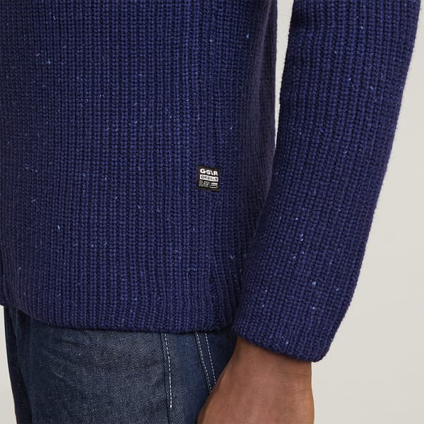 G-star Double Collar Trøje Med Lynlås Blå XL Mand