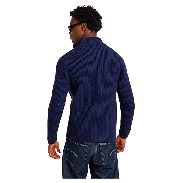G-star Double Collar Trøje Med Lynlås Blå XL Mand