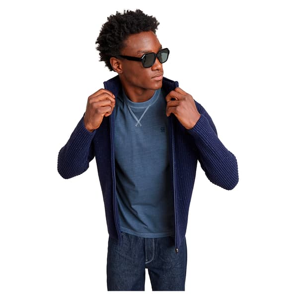 G-star Double Collar Trøje Med Lynlås Blå XL Mand