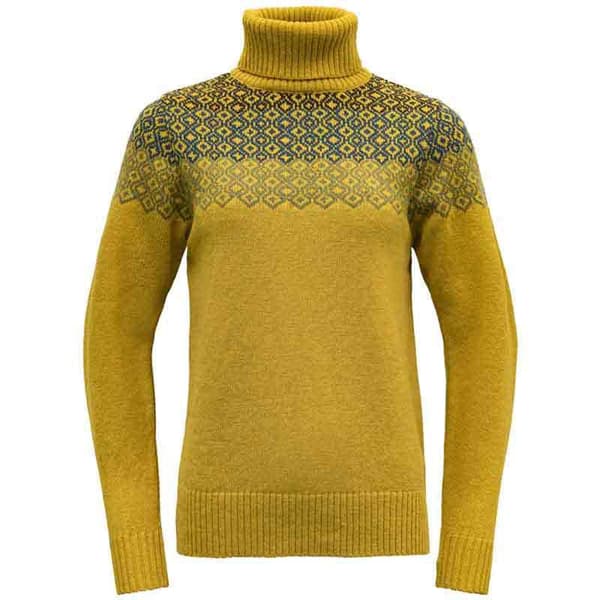 Devold Of Norway Syvde Wool High Neck Trøje Gul XL Kvinde
