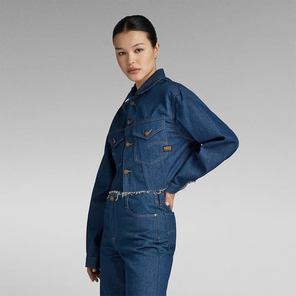 G-star Relaxed Cropped Cutoff Jeansjacka Blå 2XL Kvinna