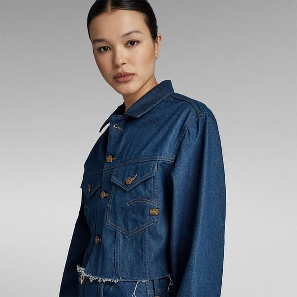 G-star Relaxed Cropped Cutoff Jeansjacka Blå 2XL Kvinna