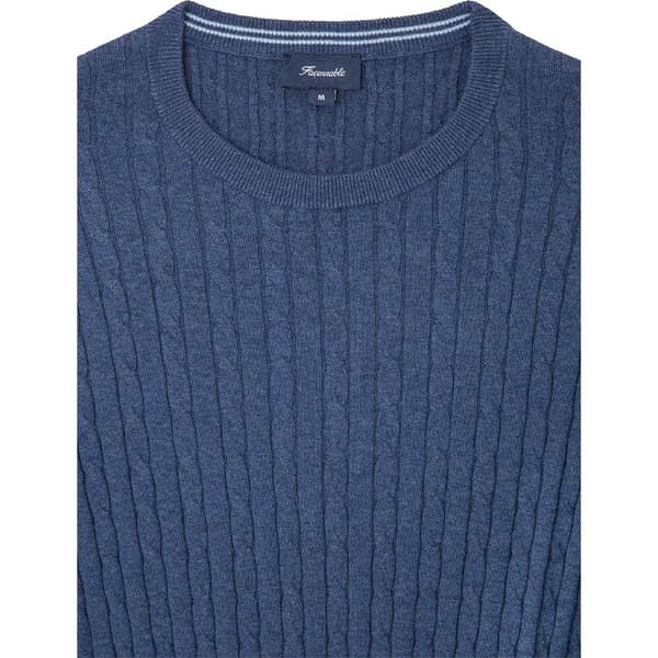 FaÇonnable Silk Cable Trøje Blå L Mand