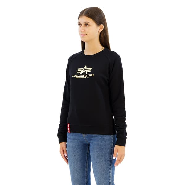 Alpha Industries New Basic Foil Print Tröja Svart M Kvinna