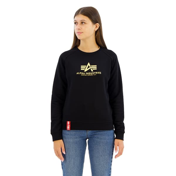 Alpha Industries New Basic Foil Print Tröja Svart M Kvinna