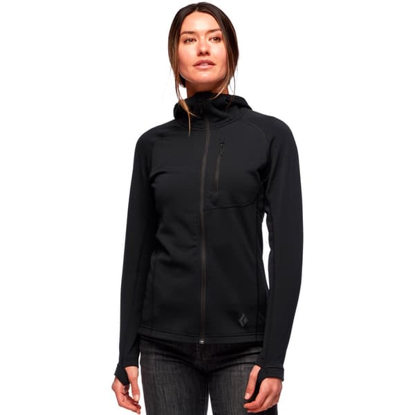 Black Diamond Coefficient Fleecejacka Med Huva Svart XS Kvinna