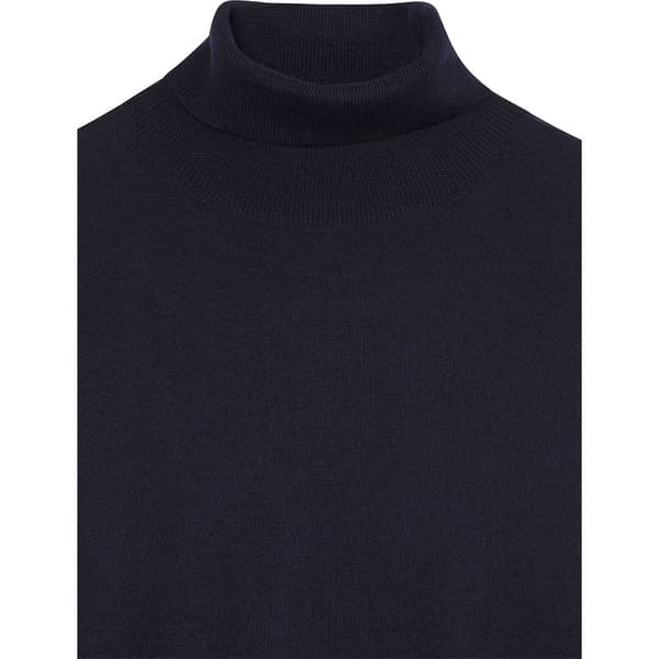 Hackett Merino Silk Roll Striktrøje Med Høj Hals Blå 2XL Mand