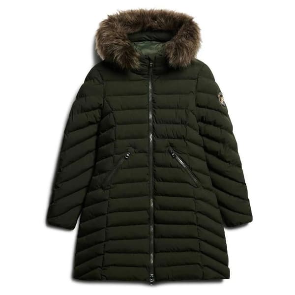 Superdry Fuji Faux Fur Takki Vihreä XS Nainen