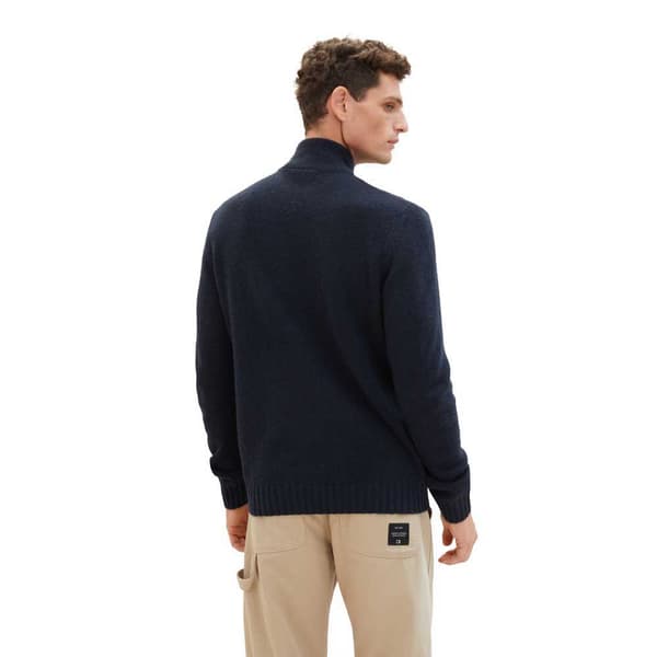 Tom Tailor 1038253 Cosy Knitted Troyer Halv Lynlås Sweater Blå L Mand