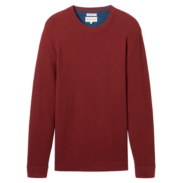 Tom Tailor Structured Crewneck Knit Trøje Rød XL Mand