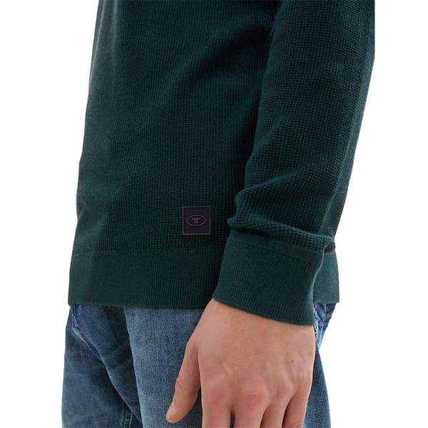 Tom Tailor Structured Crewneck Knit Trøje Grøn L Mand