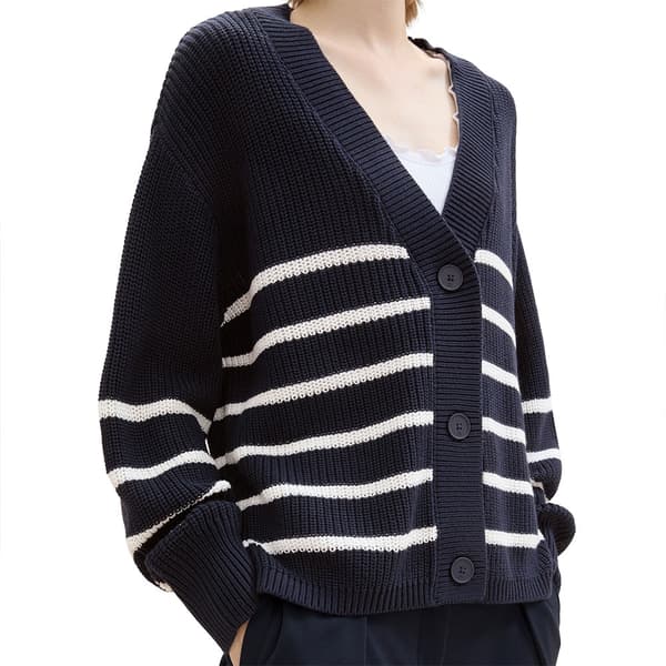 Tom Tailor V Neck Cardigan Sort S Kvinde