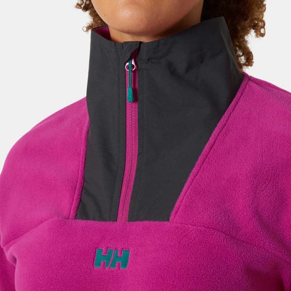 Helly Hansen Daybreaker Cropped Fleecejakke Med Halv Lynlås Rosa XL Kvinde