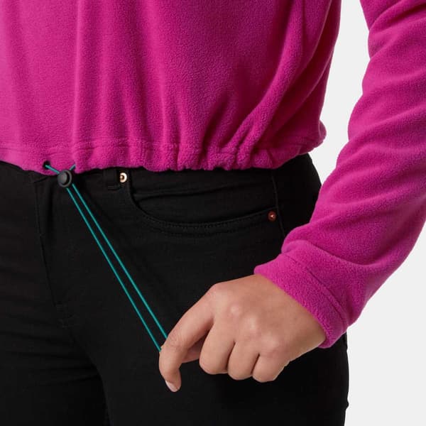Helly Hansen Daybreaker Cropped Fleecejakke Med Halv Lynlås Rosa XL Kvinde