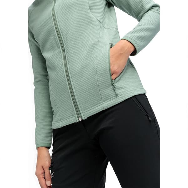 Maier Sports Tesila Hood W Fleecejakke Med Fuld Lynlås Grøn 3XL / Regular Kvinde
