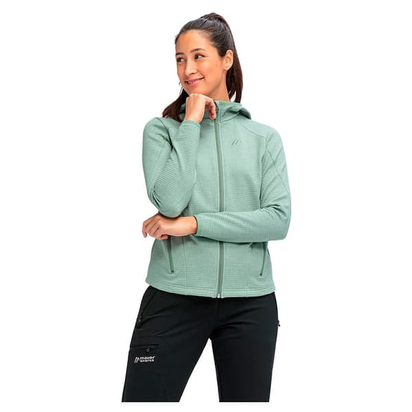 Maier Sports Tesila Hood W Fleecejakke Med Fuld Lynlås Grøn 3XL / Regular Kvinde
