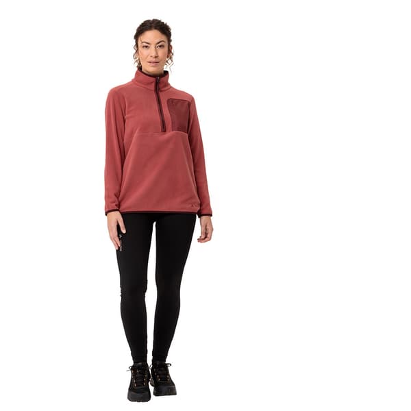 Vaude Rosemoor Fleece Med Halv Dragkedja Röd 36 Kvinna