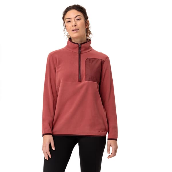 Vaude Rosemoor Fleece Med Halv Dragkedja Röd 36 Kvinna