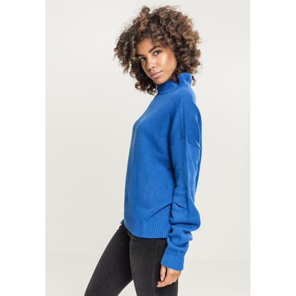 Urban Classics Striktrøje Med Høj Hals Blå XS Kvinde