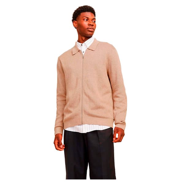 Jack & Jones Milano Søm Trøje Med Lynlås Beige L Mand