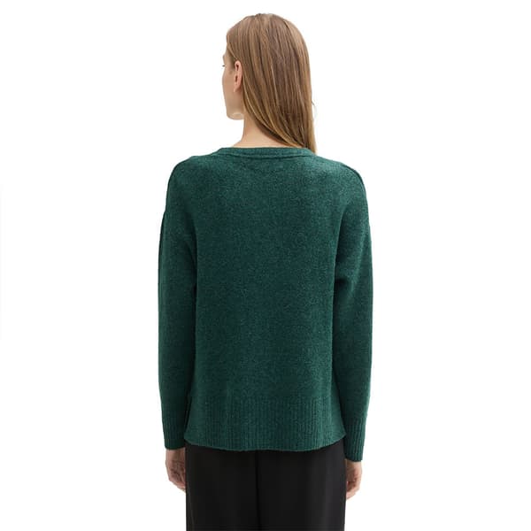 Tom Tailor Cozy Tröja Med V-ringning Grönt M Kvinna