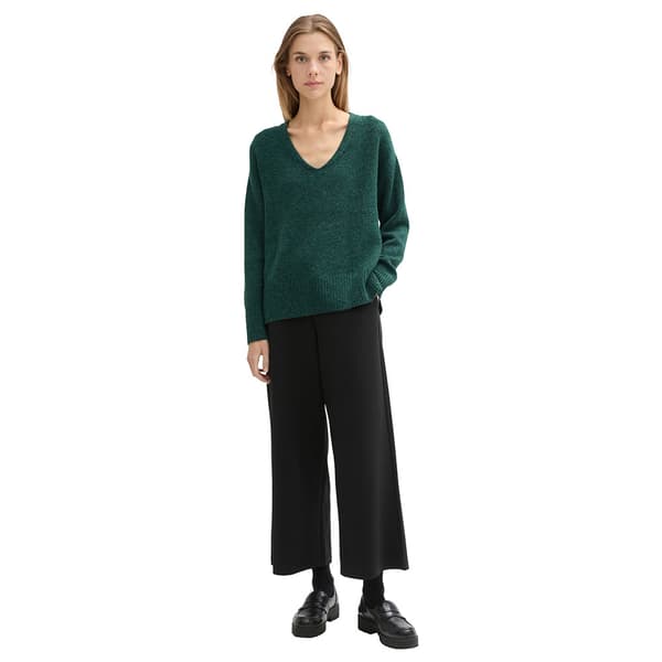 Tom Tailor Cozy V-hals Sweater Grøn S Kvinde