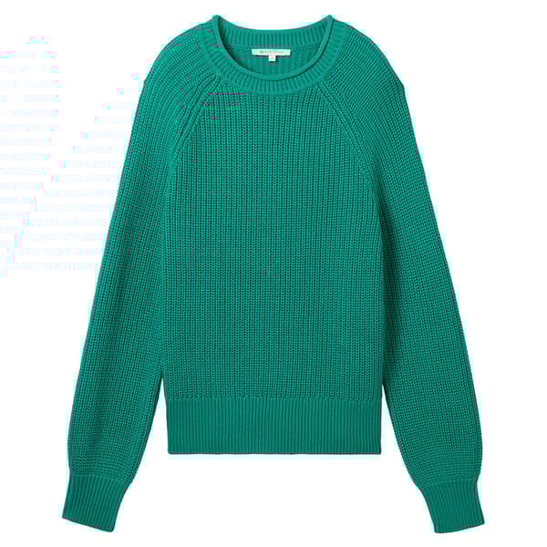 Tom Tailor Crew Neck Tröja Grönt S Kvinna