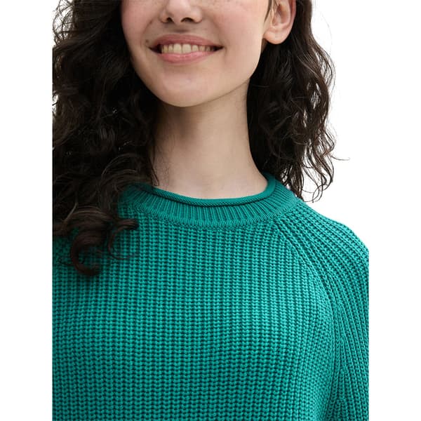 Tom Tailor Crew Neck Tröja Grönt S Kvinna
