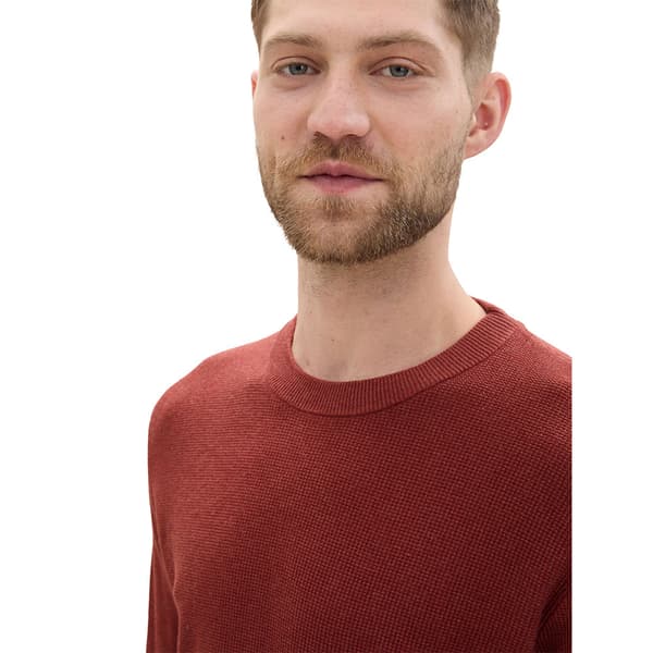 Tom Tailor Structured Crewneck Knit Tröja Röd 3XL Man