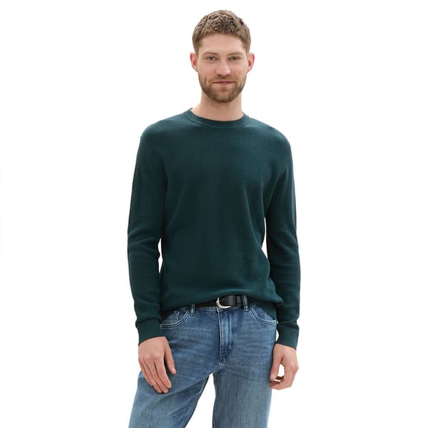 Tom Tailor Structured Crewneck Knit Tröja Grönt 3XL Man