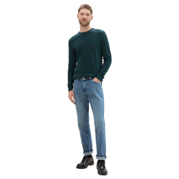 Tom Tailor Structured Crewneck Knit Tröja Grönt 3XL Man